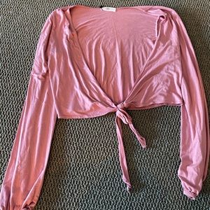 Tie front crop top short